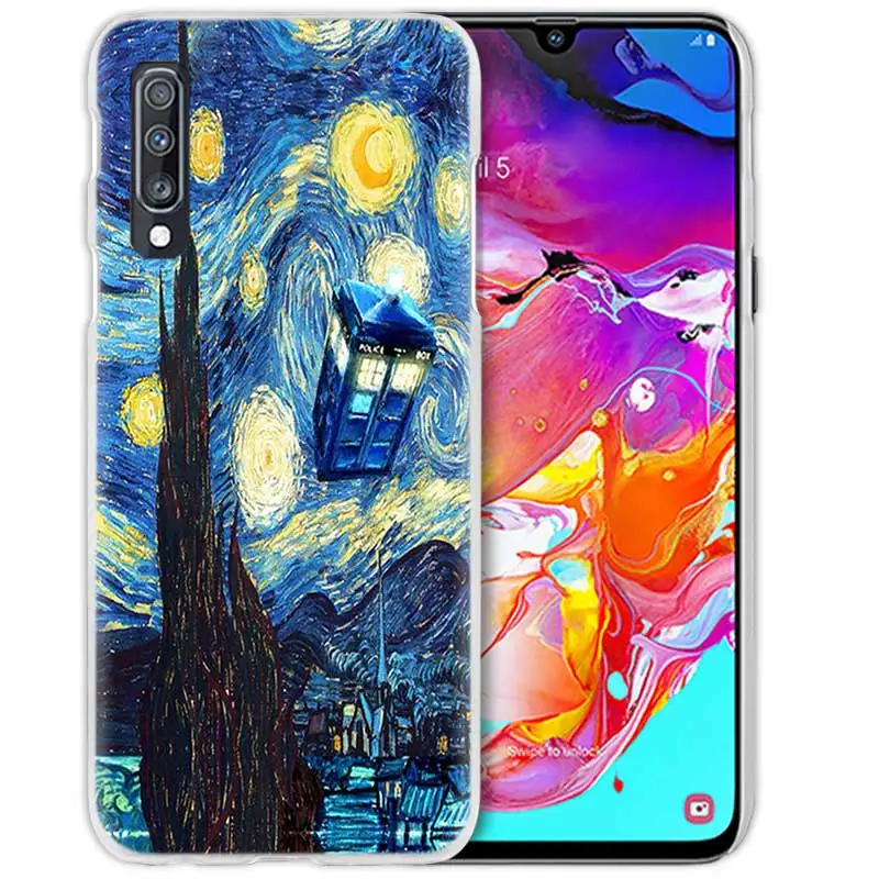 01 Box Доктор Кто чехол для samsung Galaxy A50 A70 A20e A40 A30 A20 A10 A8 A6 плюс A9 A7 Прозрачный жесткий чехол из ПК для телефона Ван Гог, Лидер продаж - Цвет: 01