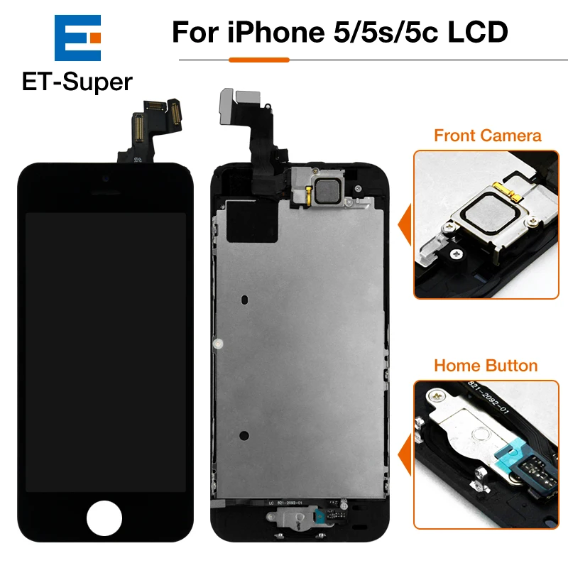 AAA +++ ЖК дисплей для iPhone 5 5S 5C Полный экран + камера динамик Главная Кнопка Запасные