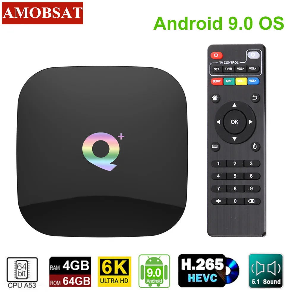 ТВ приставка Q plus Smart Android 9 0 4 Гб 64 ГБ 32 Allwinner H6 четырехъядерный процессор 6K H.265 2 ГГц