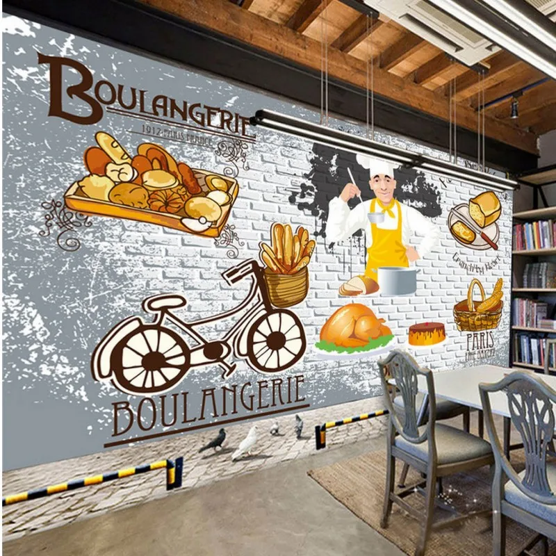 Фото обои континентальный завтрак магазин фон декоративная живопись кухня на