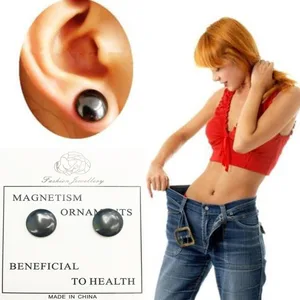 2 шт.пара био Магнитная терапия потеря веса серьги-гвоздики стимулирующие акупункты магнитные наклейки медицинский продукт для похудения