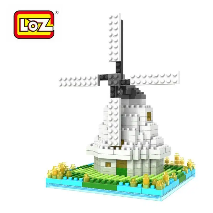 LOZ Diamant Blocs Moulin A Vent Hollandais de Construction Ville Architecture DIY Assemblee Batiment Jouet Jouets Educatif | Игрушки и