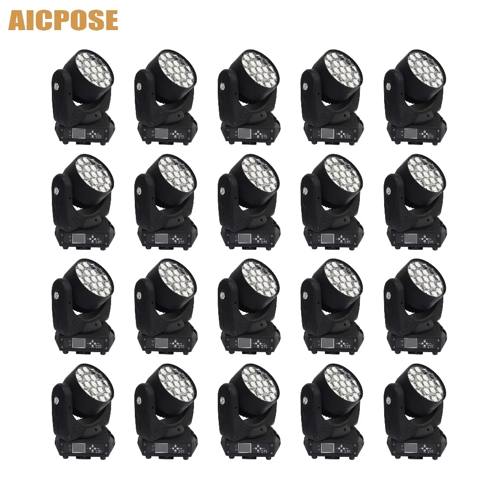 20 шт./лот 19x15 Вт Led RGBW 4in1 Zoom/wash Light Moving Head с функцией управления кругами свадебное