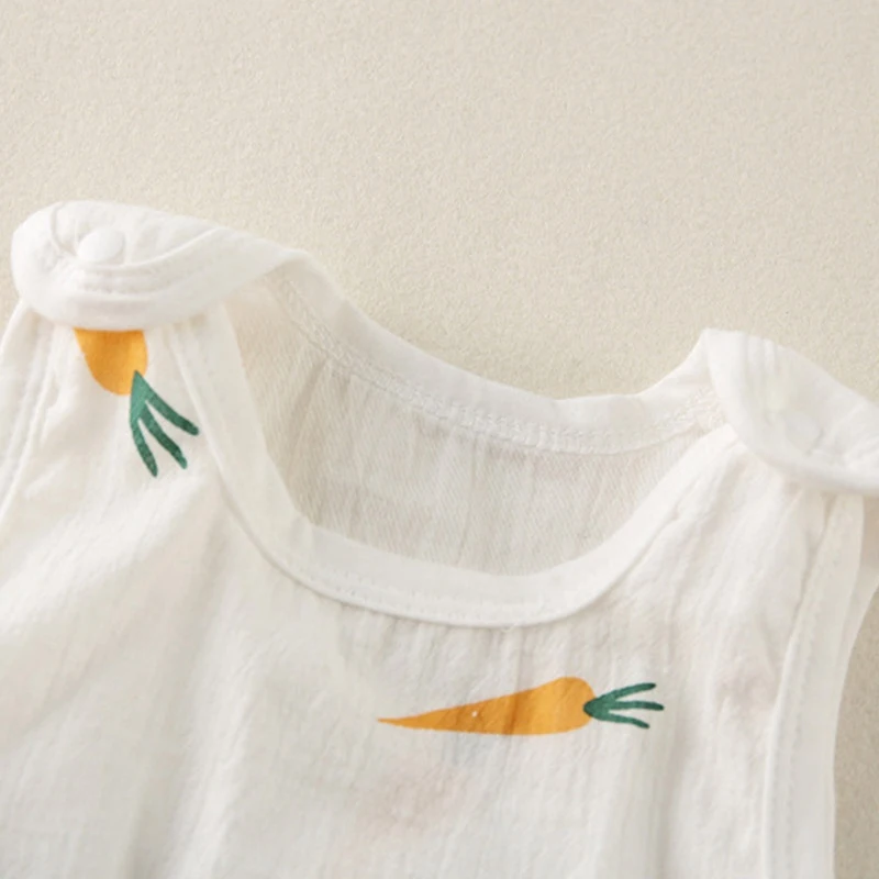 Детский летний комбинезон без рукавов милая одежда из 100% хлопка для мальчиков и