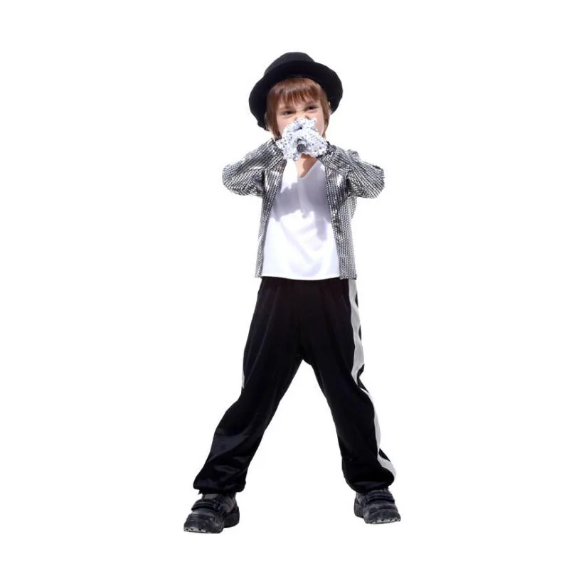 Детский костюм на хеллоуин для мальчиков Маскарадный Billie Jean Superstar Prince Michael Jackson On