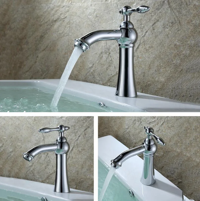 G1/2 3Colors High-end Retro Bathroom Single Hole Basin Faucet Zinc Alloy Cold Sink Tap Ware | Обустройство дома