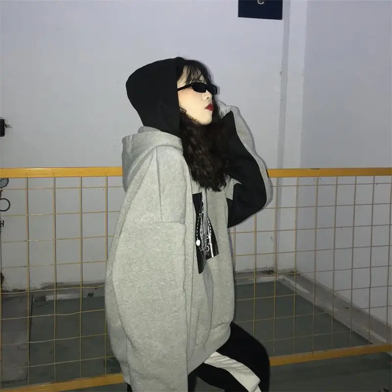 Весенняя Корейская хипстерская уличная Женская толстовка Харадзюку в стиле