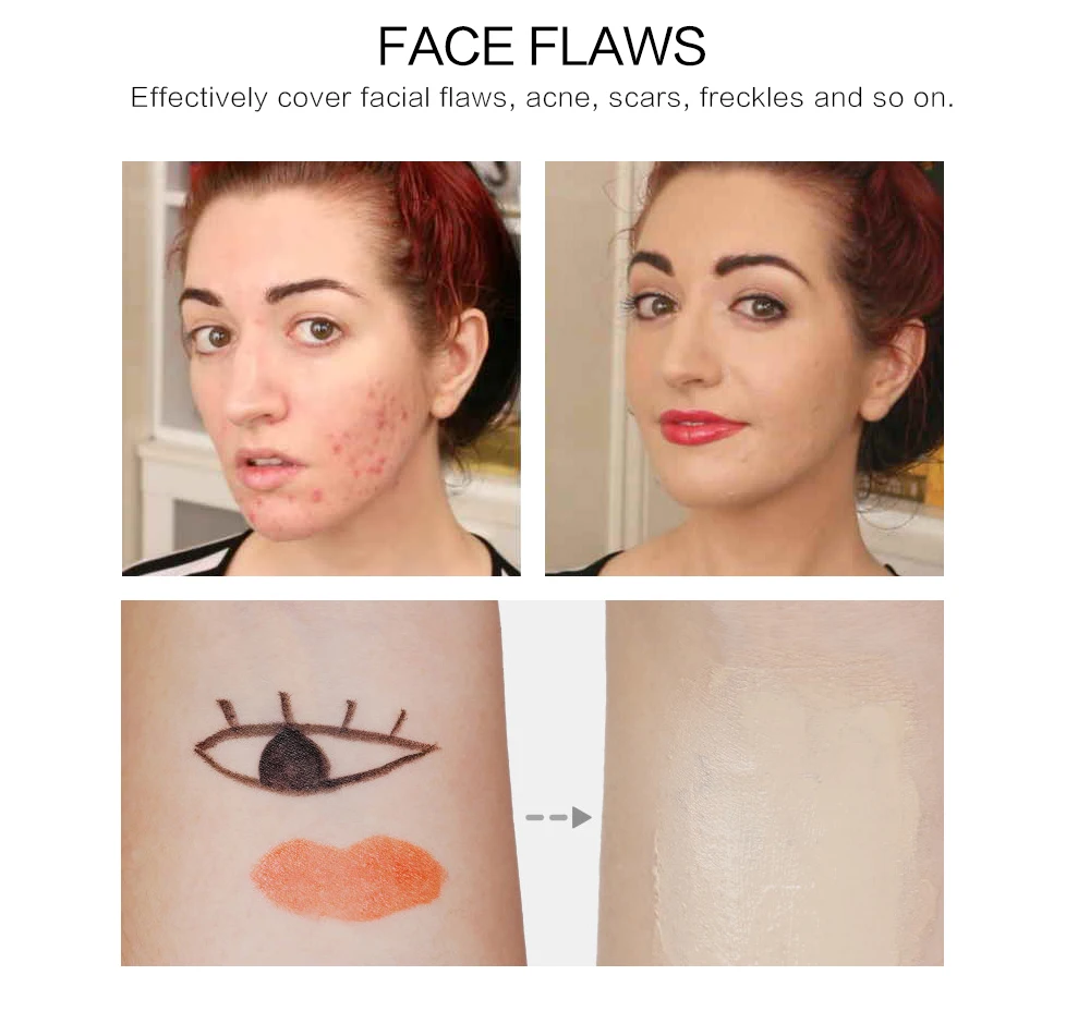 Крем консилер для лица тональный крем Жидкий корректор водостойкая основа