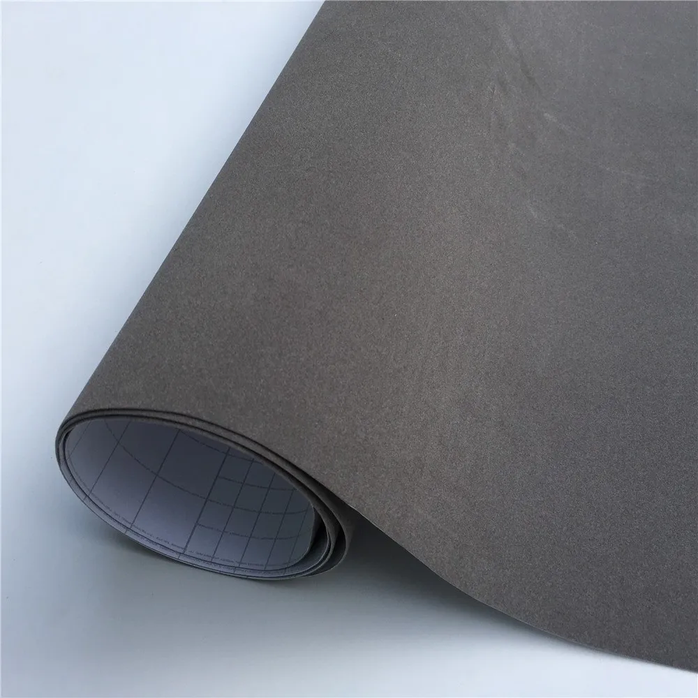 Серая бархатная виниловая оберточная пленка для автомобиля пузырьковая