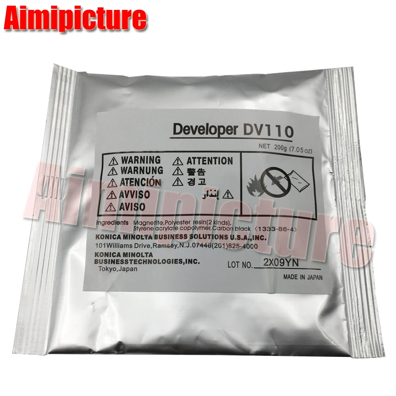DV110 черный порошок разработчика для Konica Minolta Di162 162 210 211 163 183 7516 7521 152 1611 2011 DI181 EP105 200 г