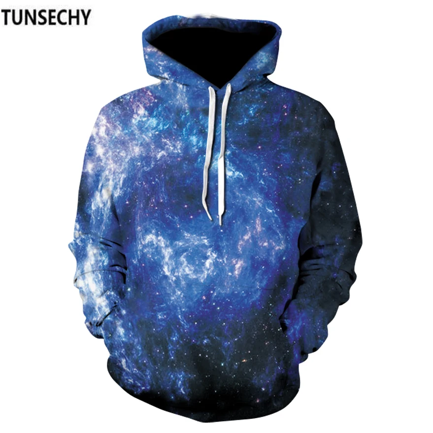 TUNSECHY Space Galaxy 3D толстовки для мужчин/женщин с капюшоном принтом звезд Туманность