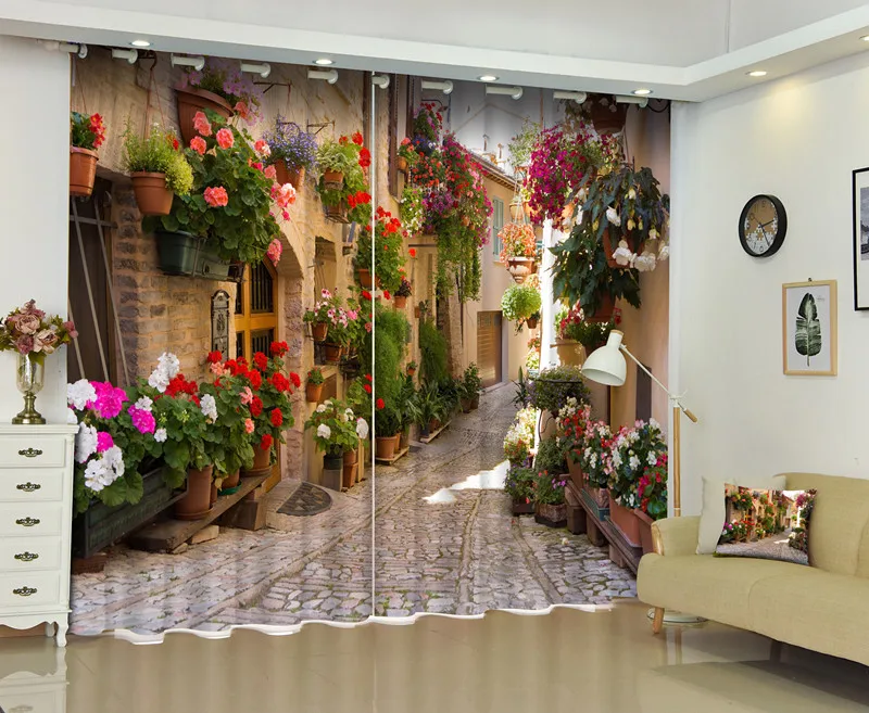 

Photo Of 3D Countryside Road Window Curtain For House