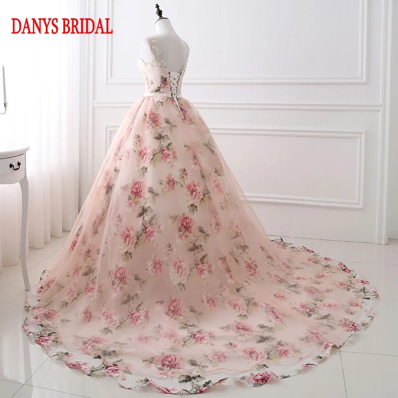 Камуфляжные свадебные платья Цветные Цветочные рандомные корсеты бальное