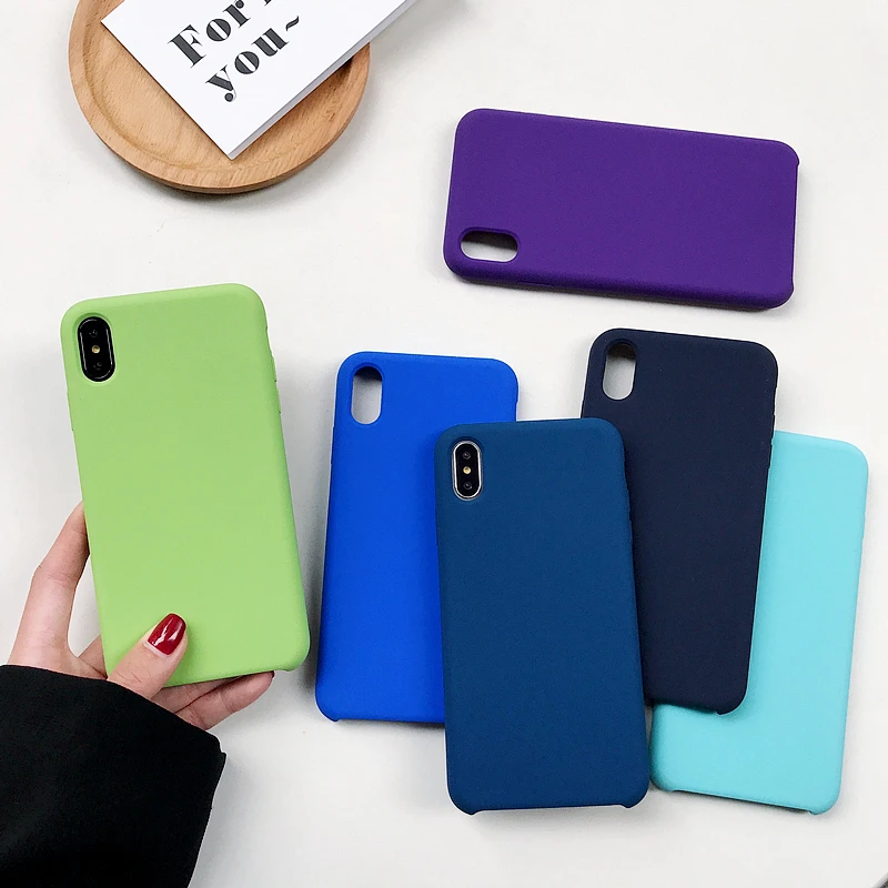 Официальный стиль жидкий силиконовый чехол для Apple iPhone X Xs чехол для MAX XR чехол s для iPhone 7 8 Plus 6 6s 5S без логотипа