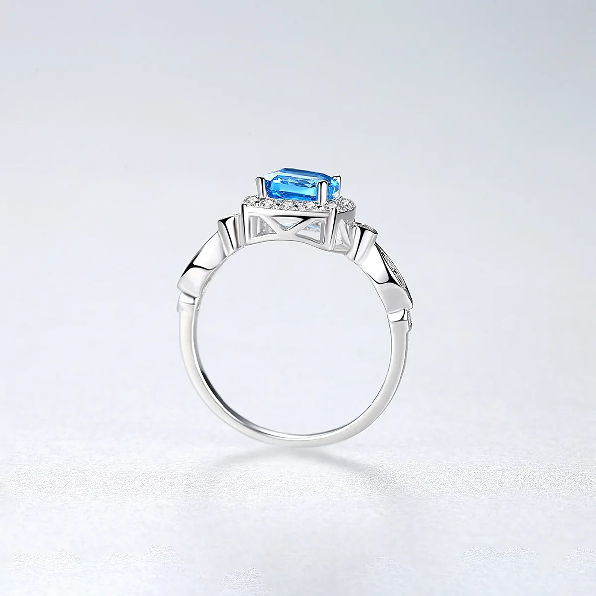 Haимис Bling S925 Серебряное кольцо синий камень для женщин дамы юбилей | Украшения и
