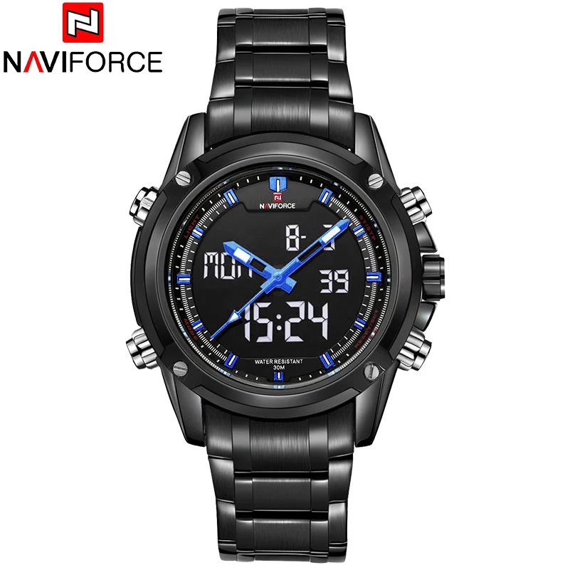 Топ люксовый бренд NAVIFORCE мужские спортивные часы мужские кварцевые светодиодный аналоговые часы полностью стальные мужские военные наручные часы relogio masculino