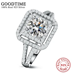 Кольцо обручальное женское из серебра 925 пробы, 1 карат, с фианитом горный хрусталь обручальные кольца