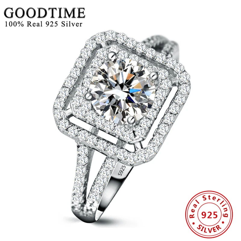 Роскошные женские обручальные кольца реальные 925 стерлингового серебра