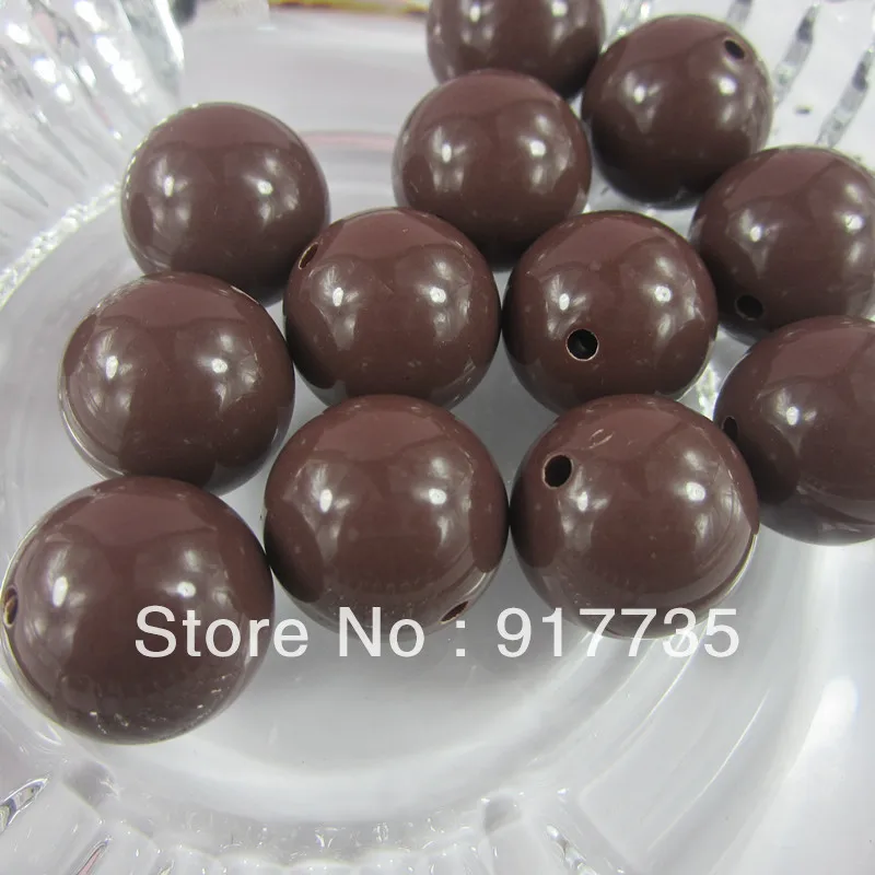 Коричневый цвет 22 mmchunky акриловые твердые бусины. Бесплатная доставка 82 шт.