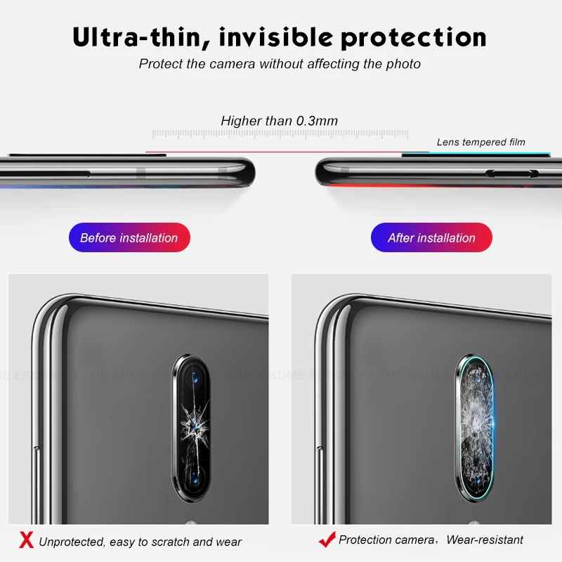 3 шт прозрачное закаленное стекло для объектива камеры OnePlus 6 T Задняя стеклянная