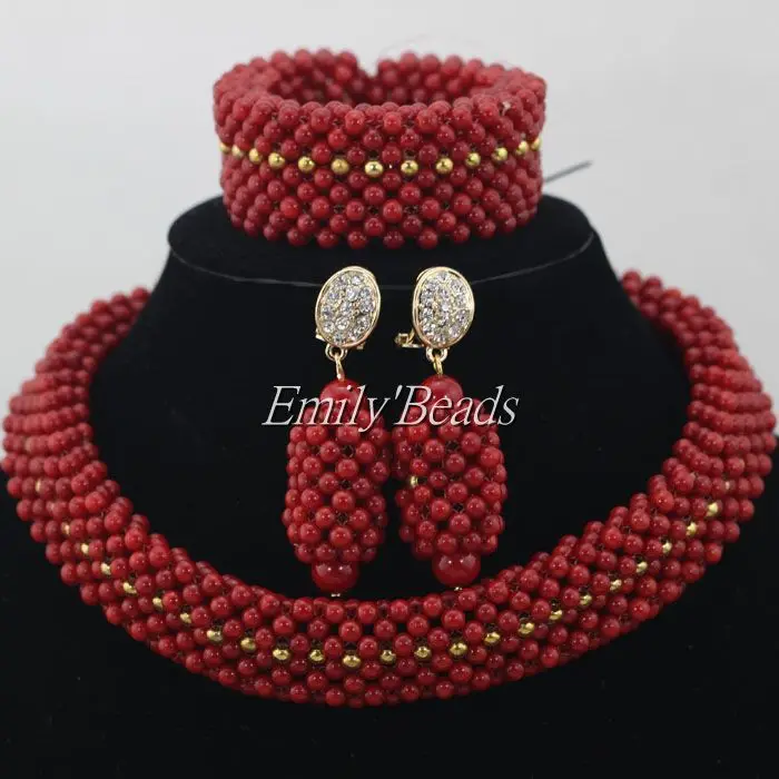 2016 ручной работы африканские бусины ювелирные наборы нигерийские Свадебные