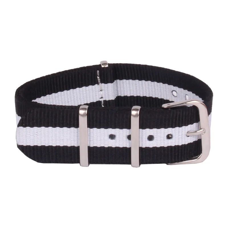 

20 mm Watchbands Mens Women Multi Color Black White Nato Fiber Woven Nylon Watch Strap Wristwatch Bands Buckle 20mm For watches