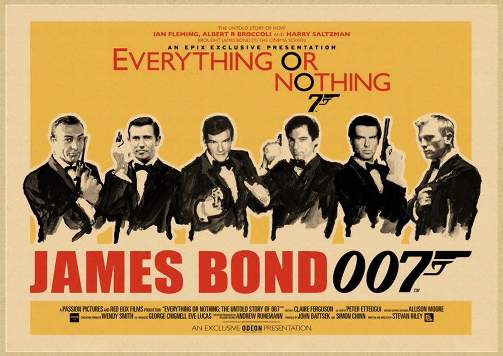 007 Джеймс Бонд агенте Коннери Майкл Крейг классический экшн-фильм крафт-бумага Бар плакат ретро плакат декоративной живописи - Цвет: Зеленый