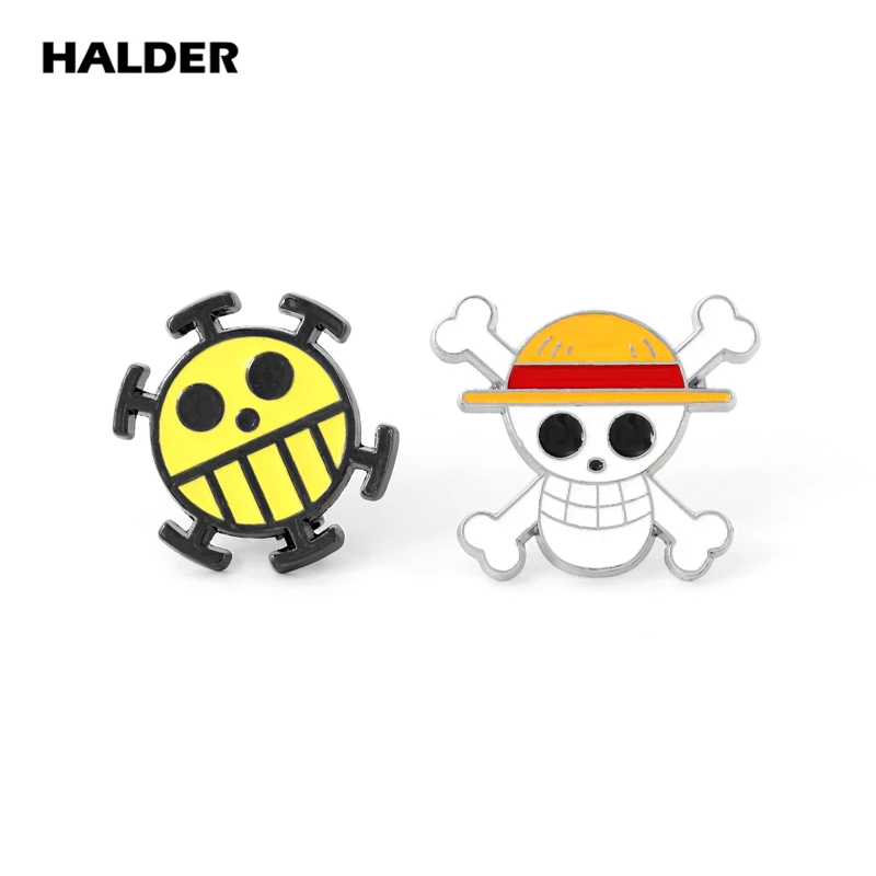 BR0021 аниме halder one piece Луффи череп Трафальгар Ло медведь брошки в виде привидений эмаль нагрудные булавки одежда значок для рюкзака деним подарок