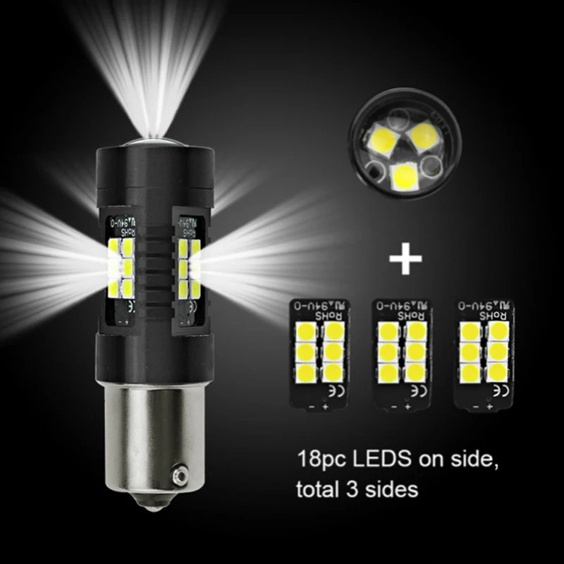 1 шт. LED Ba15s 1156 1157 BA15D Высокая мощность 3030 21smd белый Янтарный красный светодиодный
