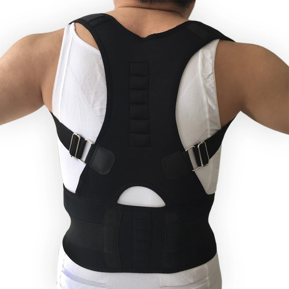 Corsé Corrector de postura magnético ajustable de neopreno cinturón trasero de soporte Lumbar femenino Corrector recto de espalda