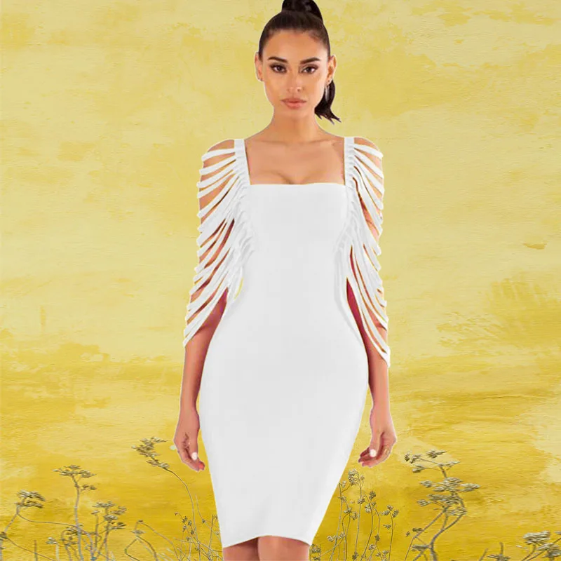 Пикантные для женщин платье с квадратным воротником Новинка 2019 года повязки