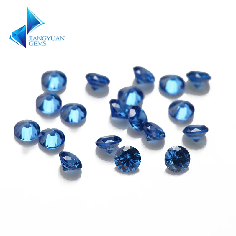 

1mm~3mm New Blue Cubic Zirconia Stone Round Shape Europe Machine Cut Loose CZ Synthetic Gemstone For Jewelry