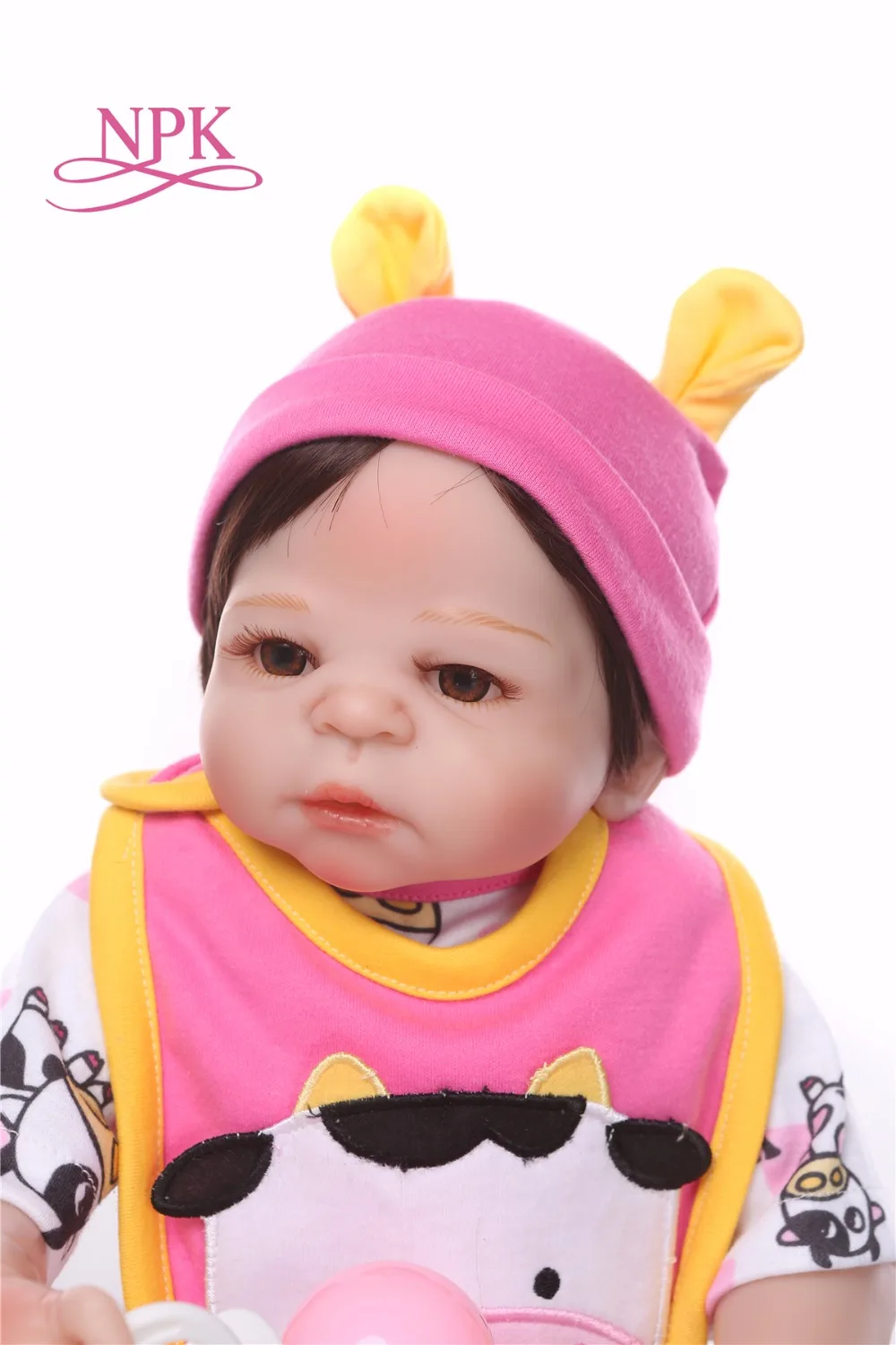 Кукла NPK 19 дюймов 48 см Маленькая корова bebes кукла для новорожденных полностью