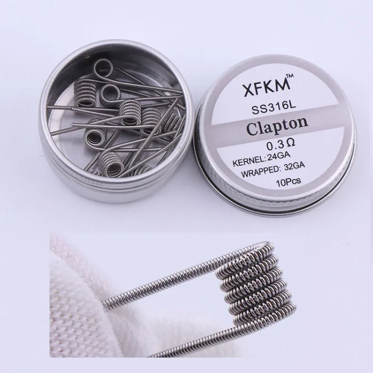 XFKM a1 316 плоский витой провод плавленый Clapton катушки улья предварительно завернутый провод Alien Mix Twist Quad Tiger нагревательный Rda катушка - Цвет: clapton 0.3 316l