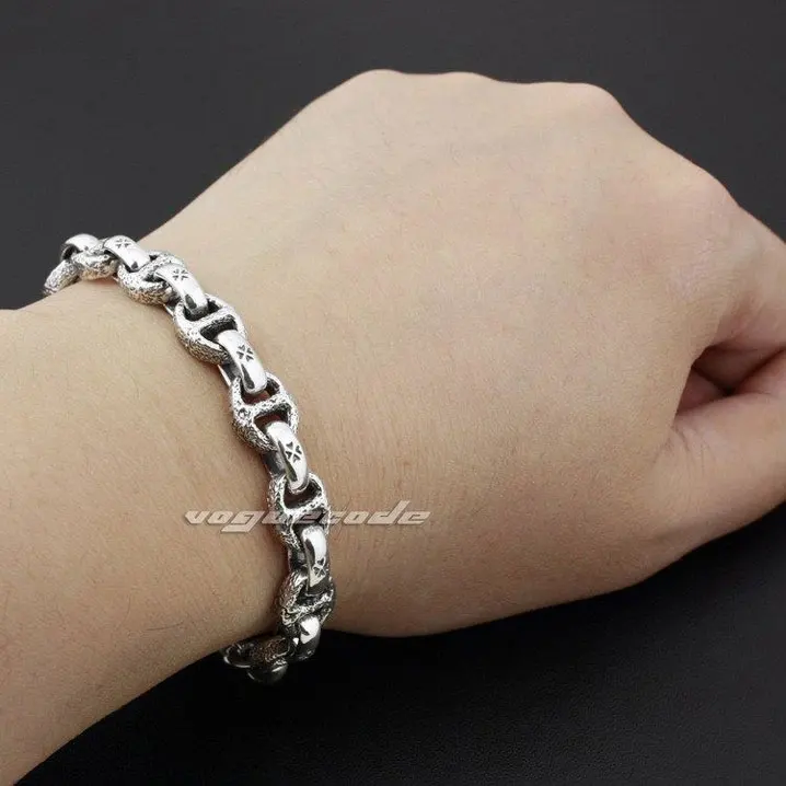 Мужской Байкерский браслет с головой льва серебро 925 пробы 6 ~ 11 4 дюйма|bracelet bow|silver