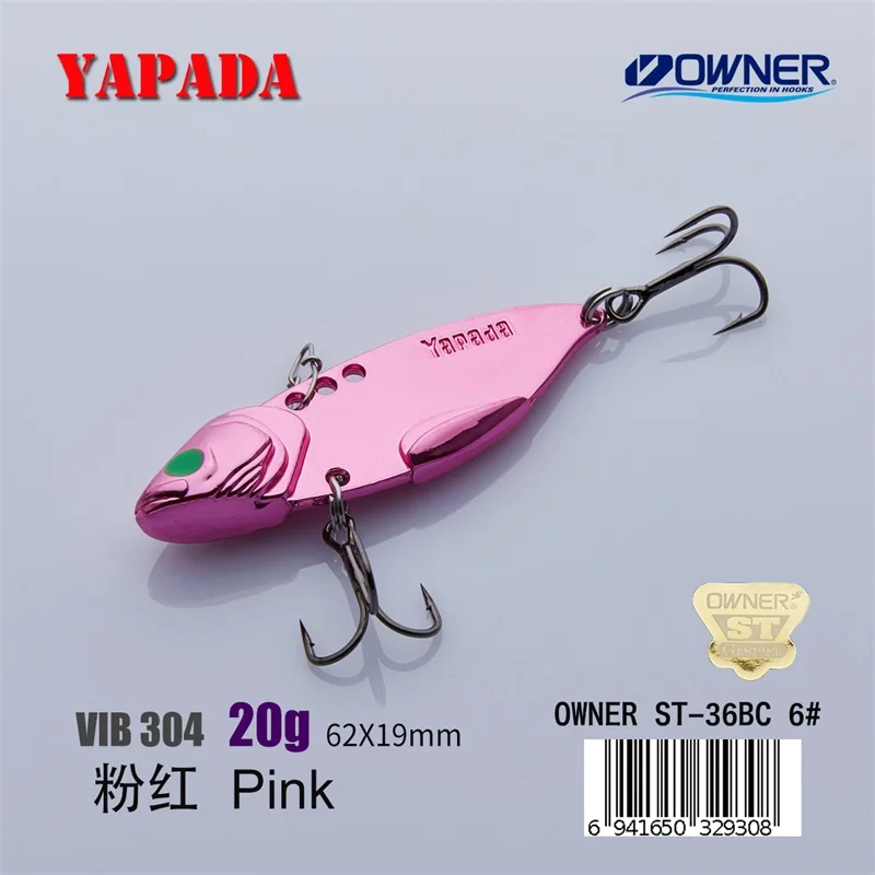 Pink 20g YAPADA VIB 304 стальной батальон 20 г/25 г 62-65 мм владелец тройной крючок перо многоцветный цинковый сплав Металл VIB рыболовные приманки бас - Цвет: Pink 20g