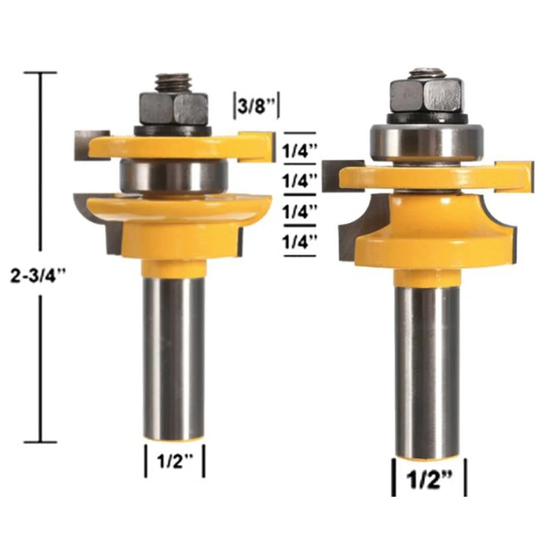 Лучшая акция: 3 шт. фрезы для роутера с закругленными кромками, пластины для рейлингов, стиль, глубокий паз. Материал: сплав. Диаметр 1/2 дюйма.
