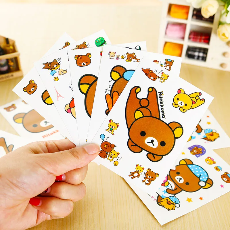 5 шт./партия милые бумажные наклейки Rilakkuma ПВХ украшения наклейки для альбома телефона скрапбукинга корейские канцелярские принадлежности