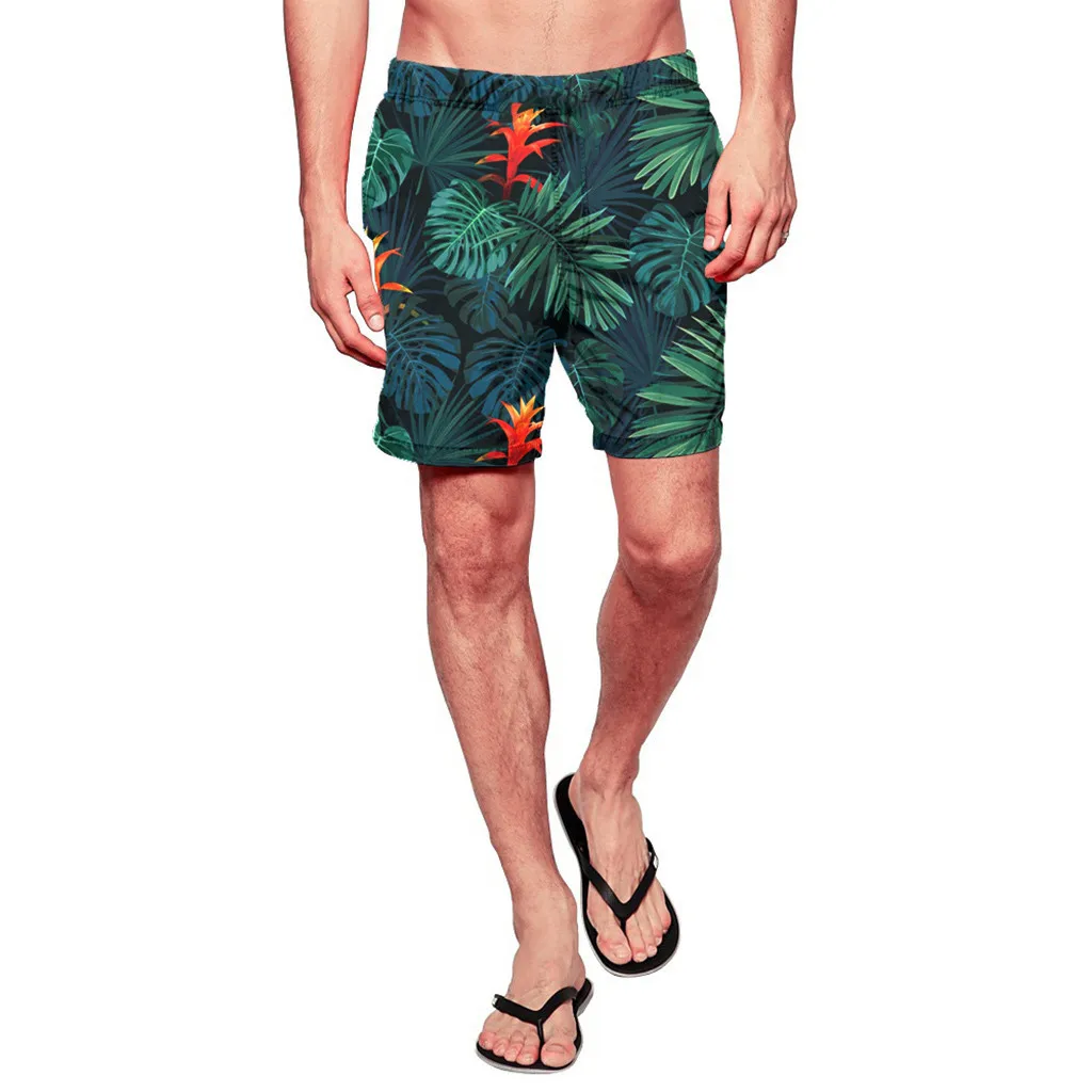 Мужские пляжные шорты maillot de bain модные повседневные с принтом для серфинга