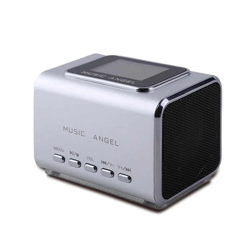 silver Музыкальный Ангел JH-MD05X ЖК Портативный FM Радио PC колонки Поддержка Usb/TF карты/линейный Mp3 плеер Будильник altavoz - Цвет: silver