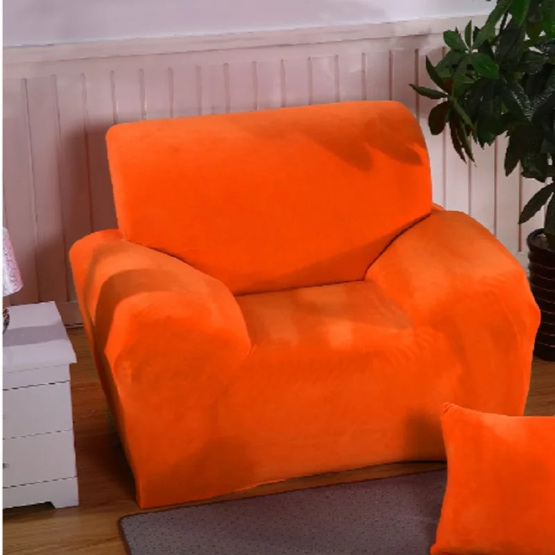 Однотонный плюшевый чехол для дивана секционные растягивающиеся чехлы сидений