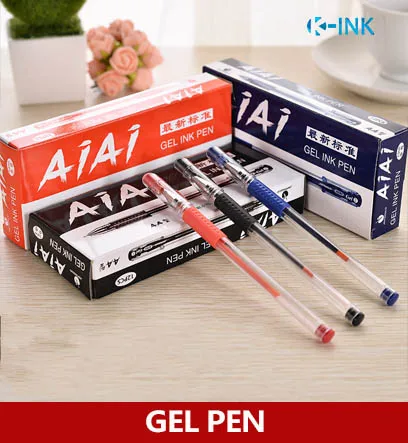 

36pcs/lot 0.5mm Office and School Exam Gel Ink Pen , Three Ink Colors For Choice Black / Blue / Red
