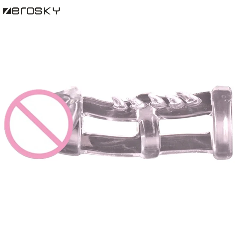 Male Penis Sleeve Cock Ring Time Delay Keel Rings Climax Massage Stimulation for Men Erotic Sex Toys Zerosky | Красота и здоровье