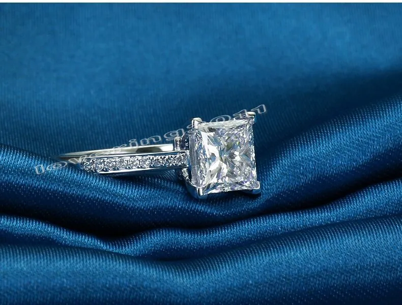 Модное кольцо с голубым кристаллом 1ct драгоценный камень 5A циркон камень 925 серебро свадебное кольцо для женщин кольцо Sz 4-11 подарок