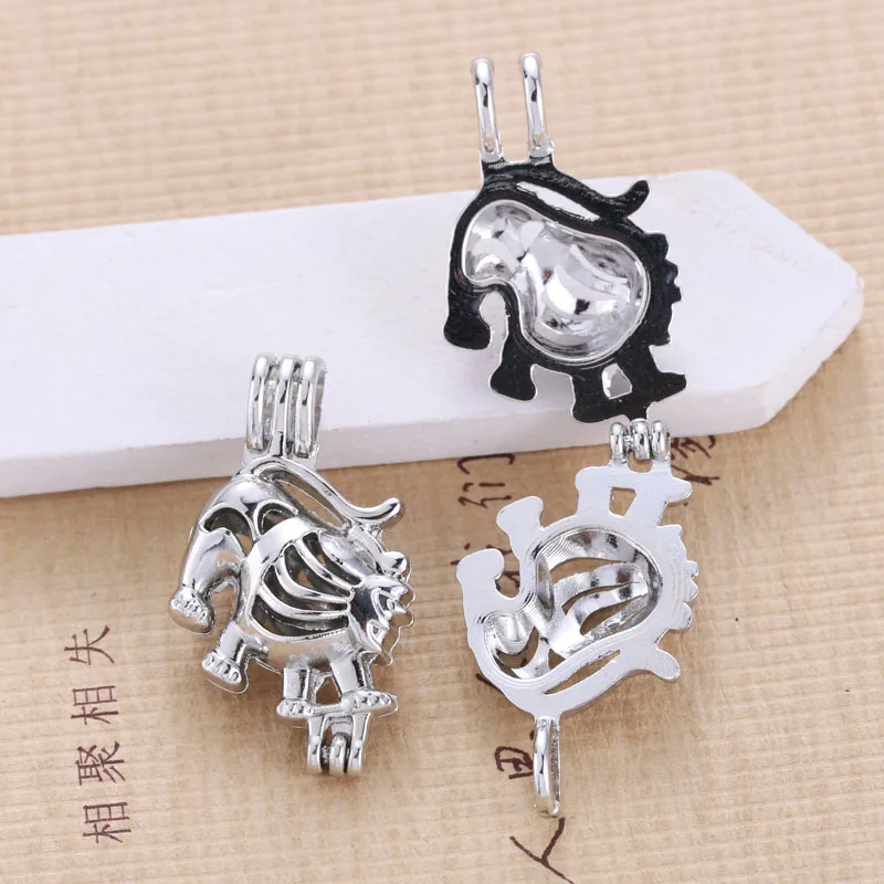 6 шт. серебряный фетровый шар тигра ювелирное изделие клетка кулон эфирное масло