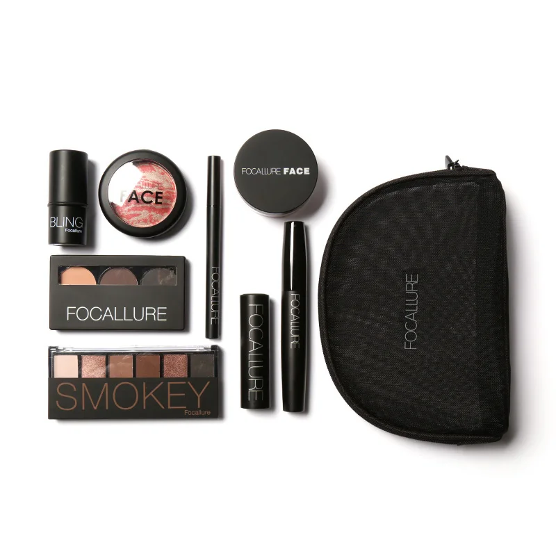 8 pieces / set lipstick eyeliner mascara eye shadow eyebrow powder blush highlighter cosmetics A00186XX | Красота и здоровье