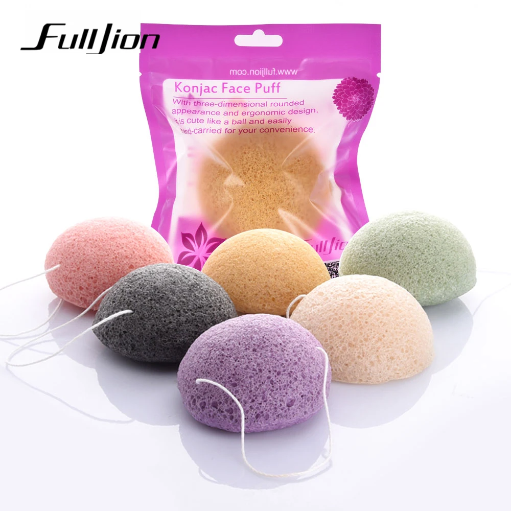 Fulljion Natural Konjac Sponge Facial Skin Care Cleaning Washing Cosmetic Puff Flutter Konnyaku Cleansing Tools |