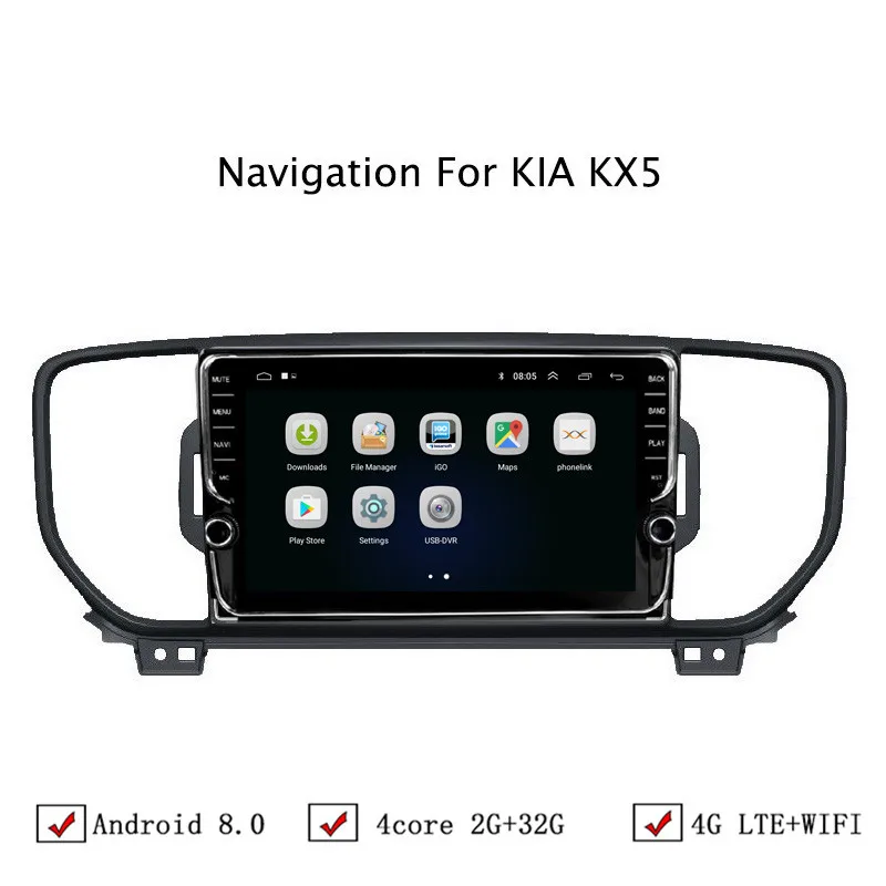 9&quot Android 6.0/8.0/8.1 Car DVD GPS Navigation For Kia Sportage 2016 2017 2018 KX5 Radio Stereo Head Unit With WIFI/4G LTE | Автомобили