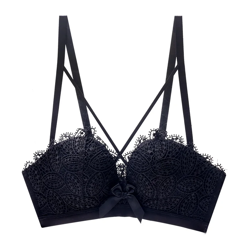 Black bra Meizimei сексуальный комплект бюстгальтера небольшой подкладки для бюстгальтера кружевные трусики супер пуш ап нижнее белье короткий Бюстгалтер для женщин young girl bh - Цвет: Black bra