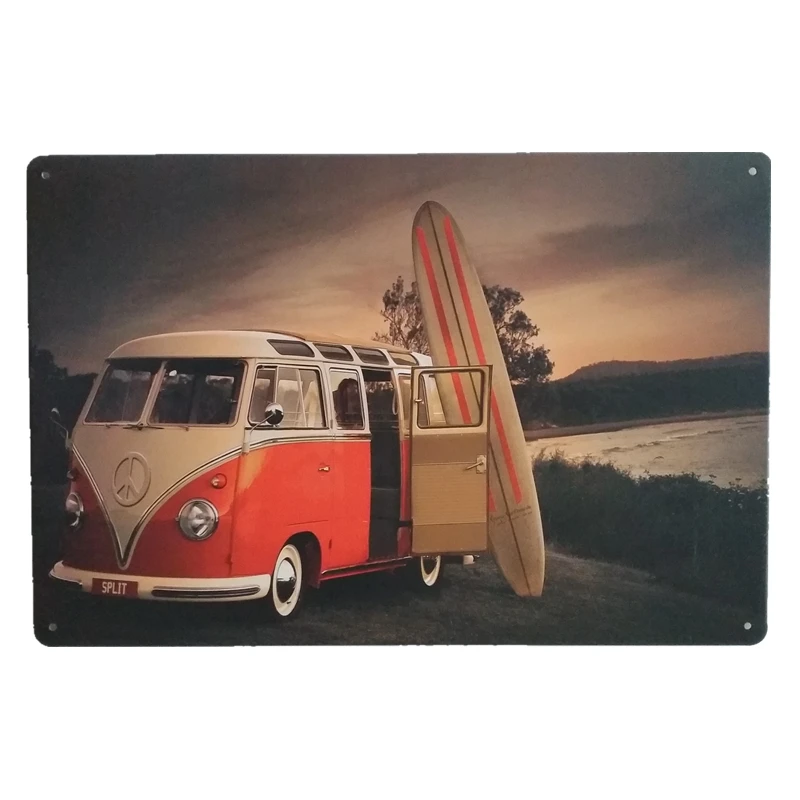 Ретро BSA мотоцикл Volkswagen Combi Wagon металлический оловянный знак, винтажный Ретро настенный декоративный знак, размер 20x30 см - Цвет: 15